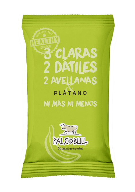 PaleoBull Barritas de Avellana y Plátano (15X50 G).