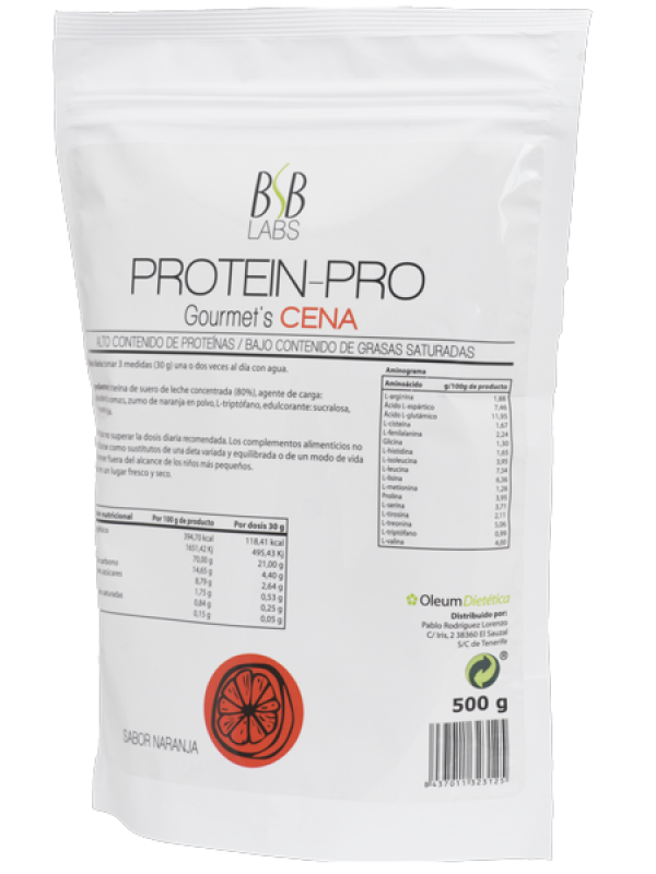 Protein-Pro Gourmet's Cena Sabor Naranja (500 G)